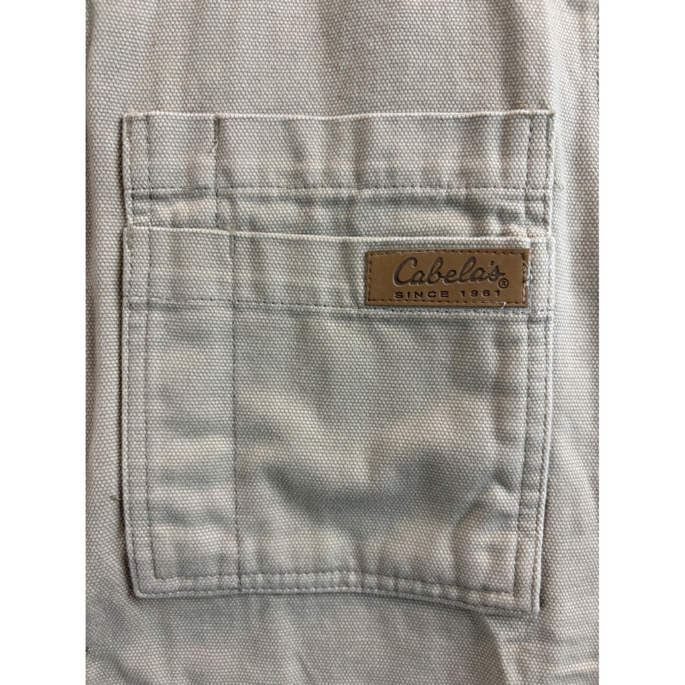 Cabelas Outdoor Gear Mens 2XL Khaki Cotton Canvas Utility Cargo Fishing Vest - Picture 5 of 7